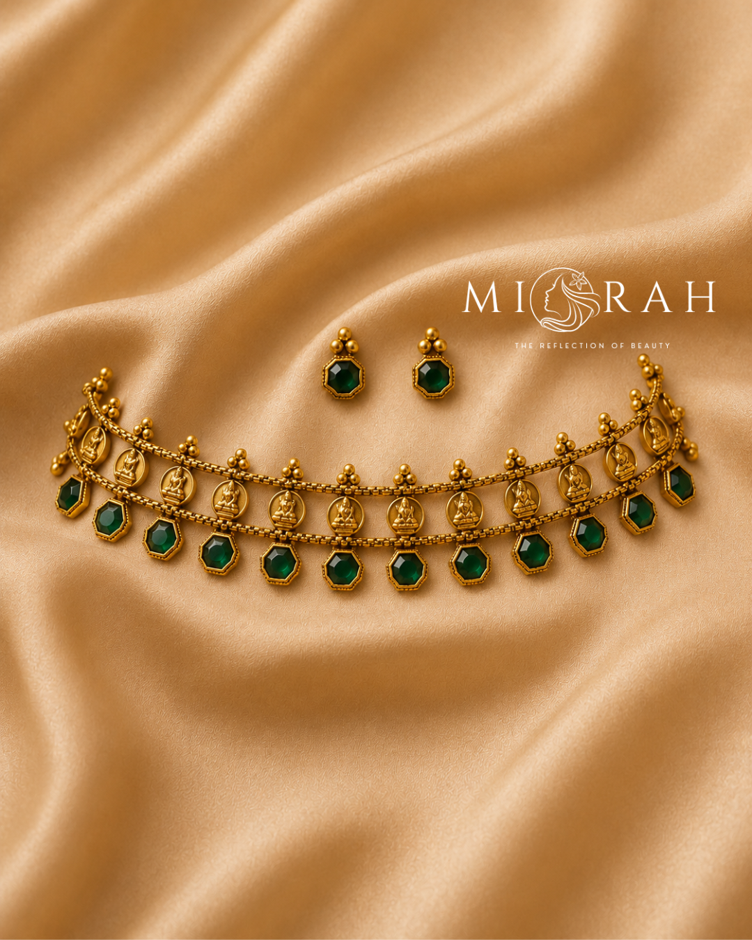 Emerald Sparkle Drop Earrings